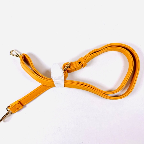 Trendy orange/white monogram pattern tote shoulder crossbody bag/wallet set gold - Picture 8 of 14